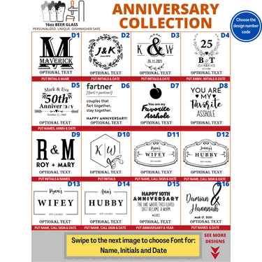 Personalized Beer Glass Anniversary Gifts